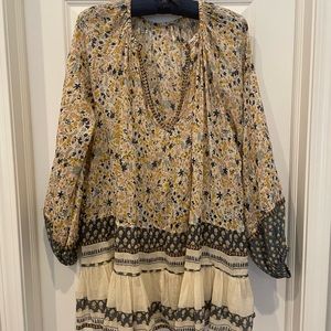 Free People Floral Mini Dress - Yellow and Blue